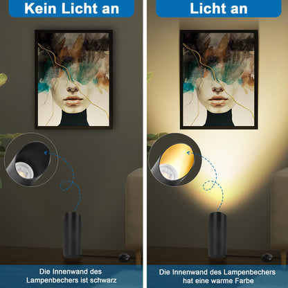HUAEU LED Bodenstrahler Uplight 6W GU10 warmweiss, Schwarz, 2er-Pack
