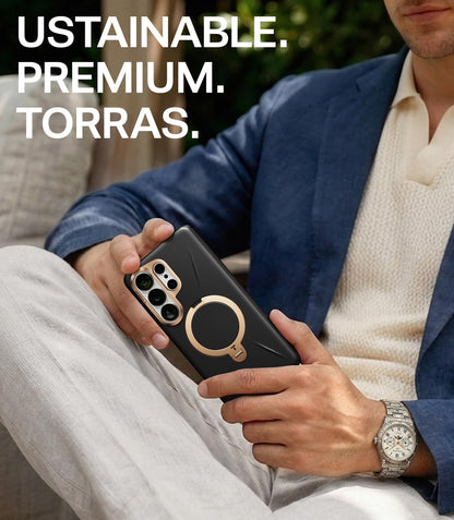 TORRAS Ostand Q3 VegSkin Hülle für Samsung Galaxy S26 Ultra, Schwarz