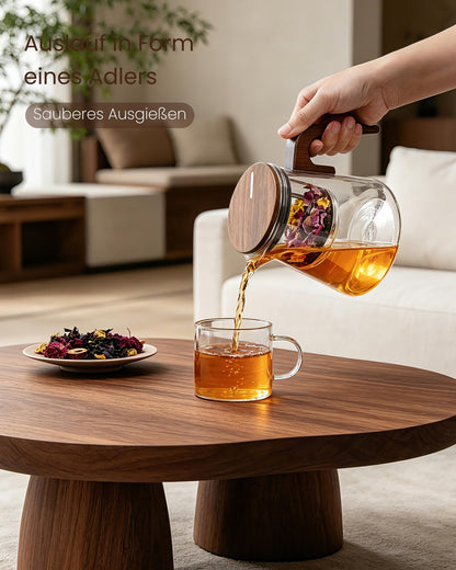 ZENS Magic Teekanne aus Glas mit Sieb und Magnetdeckel, 800 ml