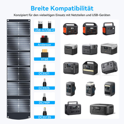 Ecosonique 100W Tragbares Falt-Solarpanel Schnellladegerät