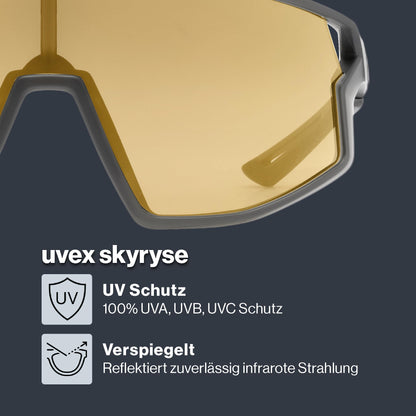 uvex skyryse Sportbrille smoke gray matt/gold mirror, one size