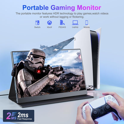 MOMODS 15.6 Zoll Tragbarer Monitor – Full HD IPS HDR