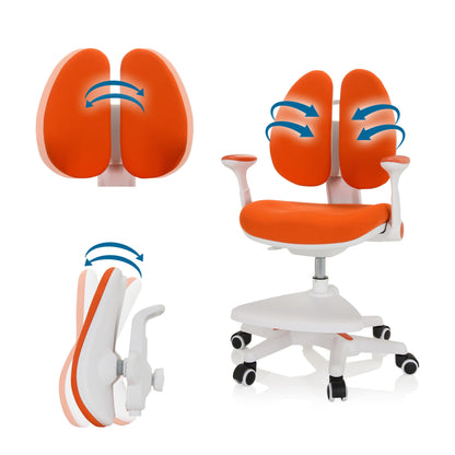 hjh OFFICE 736419 Kid Wing Kinderschreibtischstuhl - Orange/Weiss