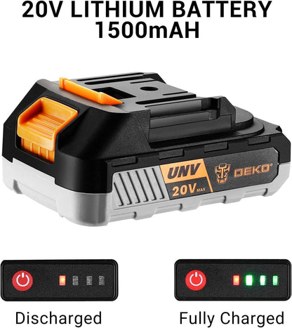DEKOPRO Akku-Bohrmaschine 20 V Set mit Akku, Ladegerät und Zubehör