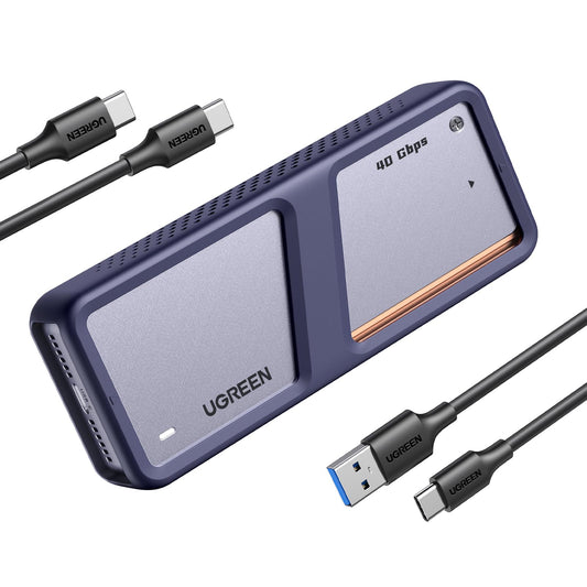 UGREEN USB 4 NVMe M2 SSD Gehäuse 40Gbps – Mit Kühlung, schwarz, kompakt. Ermöglicht externen Hochgeschwindigkeits-Datenspeicher.