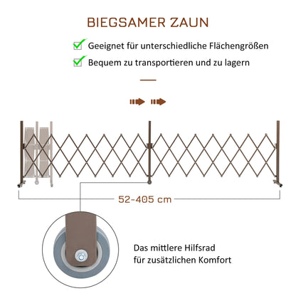 Outsunny Scherengitter ausziehbar – Absperrgitter Alu Braun