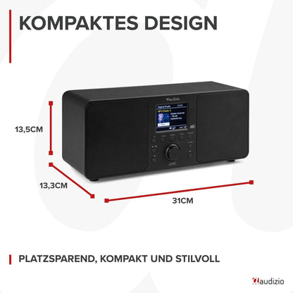 Audizio Genua DAB+ Digitalradio Bluetooth stereo – schwarz
