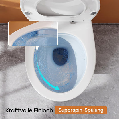 Hänge WC Spülrandlos Absenkautomatik – Weiss, Nano Beschichtung