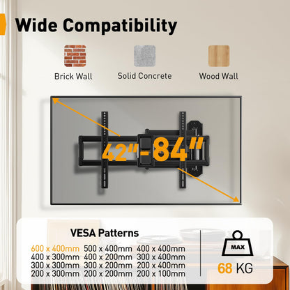 Perlegear TV Wandhalterung Langarm 943mm – 42-84 Zoll