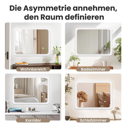 Youyijia LED-Badspiegel 70 x 50 cm Wandspiegel mit Beleuchtung