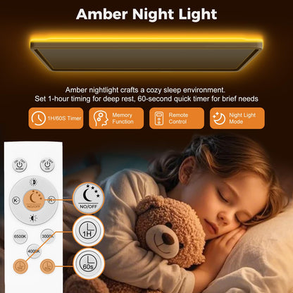 slochi LED Deckenleuchte flach, dimmbar, 3000K-6500K, Fernbedienung