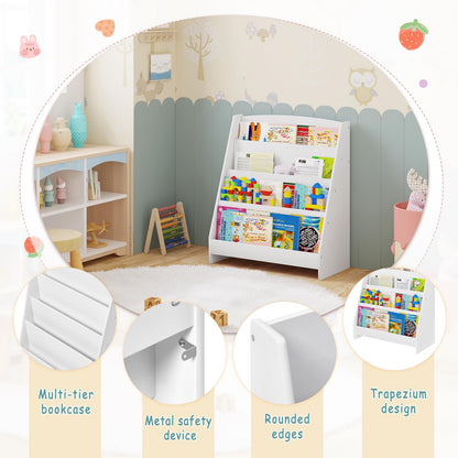 Lestarain Kinderzimmerregal mit 4 Fächern MDF – Weiss