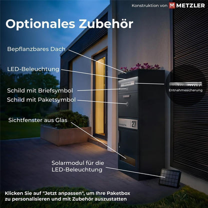 Metzler Bispo Paketbriefkasten XXL - Anthrazitgrau matt
