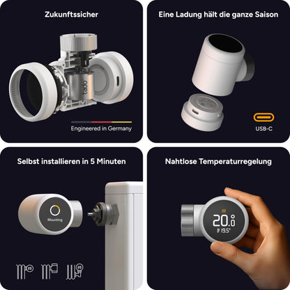 tado° Smartes Heizkörperthermostat X Starter Kit mit Bridge X