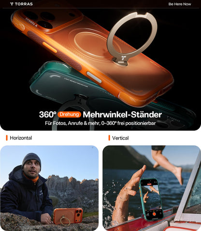 TORRAS Ostand Q3 Air Hülle für iPhone 17 Pro Max, Orange