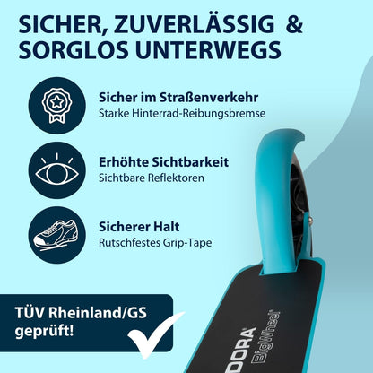 HUDORA BigWheel Scooter 205 Tretroller - klappbar Aluminium