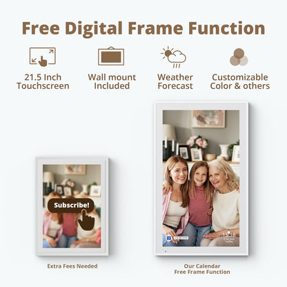 Dragon Touch 21.5 Zoll Digitaler Wandkalender Familienplaner – Weiss