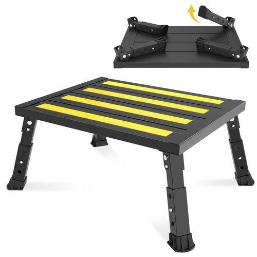 XARILK Aluminium Klapptritt 3-stufig Hockerleiter - Schwarz