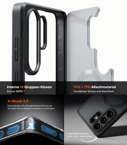 TORRAS Ostand Q3 Spin Hülle für Samsung Galaxy S26 Ultra, Schwarz