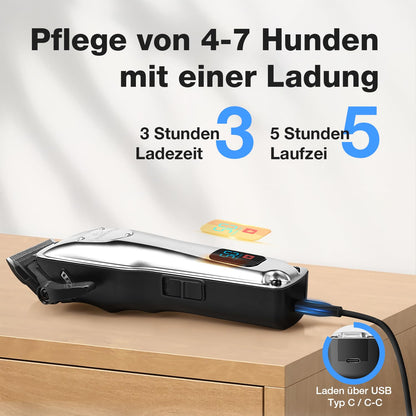 FuzzyFix Profi-Hundeschermaschine, kabellos, für dichtes Fell