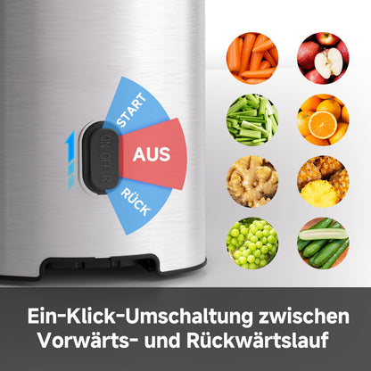 AMZCHEF Slow Juicer Entsafter mit 115MM Einfüllöffnung
