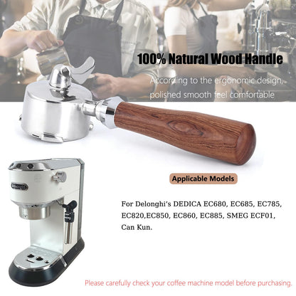 alouweekuky Siebträger 51mm mit Doppelauslauf für DeLonghi Dedica