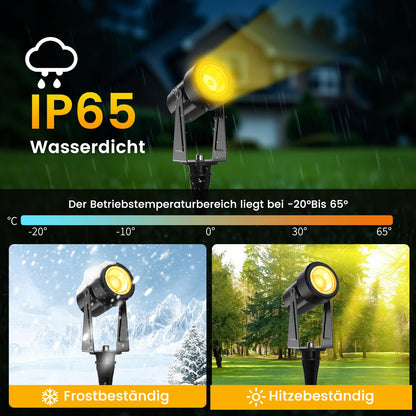 LONIUTO Gartenstrahler LED – 10er Pack Warmweiss 3000K