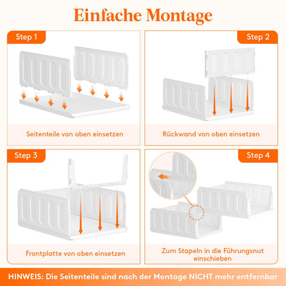 Lifewit Aufbewahrungsbox 8er-Set, stapelbar, ausziehbar, 42 cm tief
