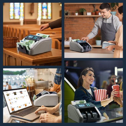 MUNBYN IMC51 Geldscheinzähler EUR mit Falschgelderkennung - Grau