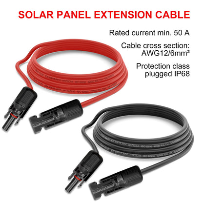 IJIAMY Solarkabel Verlängerung 6 mm² 10 m mit Solarstecker und Buchse