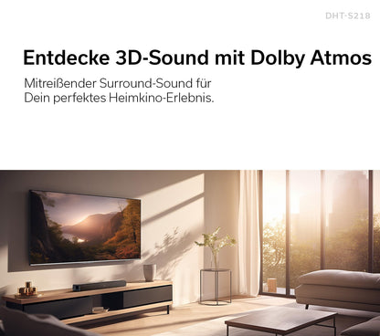 Denon DHT-S218 Soundbar mit Dolby Atmos & Subwoofer - Schwarz