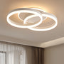 Amdelne LED Deckenleuchte 2-Ringe, dimmbar mit Fernbedienung, weiss, aus Aluminium und Acryl