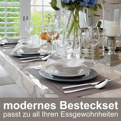 Deedro Besteck Set 60-teilig, Edelstahl Essbesteck für 12 Personen