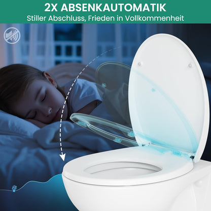 Anycee WC-Sitz Duroplast mit Absenkautomatik, Quick-Release, weiss