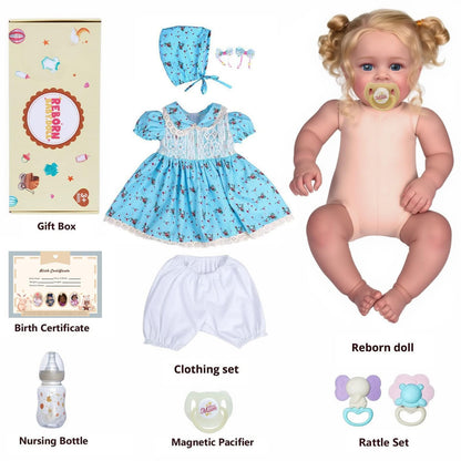 BABESIDE Realistische Reborn Babypuppe Mädchen 45cm - Blondhaarig