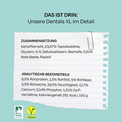 VEGDOG Dentals XL Kausticks vegan, hypoallergen für grosse Hunde