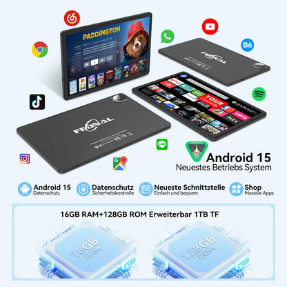 SmartTab 11 Zoll Android 15 Tablet PC 128GB Grau