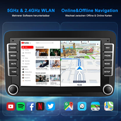 Lehwey 2DIN Autoradio Android 14 DAB+ Carplay 7 Zoll Display