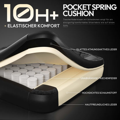 Dowinx ergonomischer Gaming Stuhl aus PU-Leder - schwarz