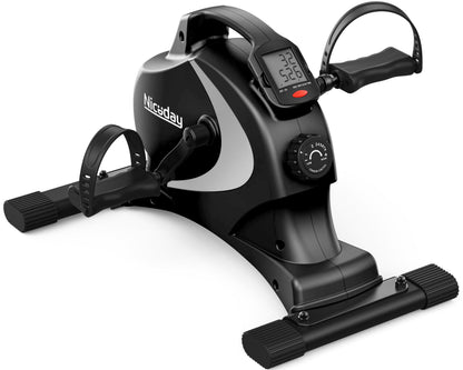 Niceday Pedaltrainer Mini – Arm- und Beintrainer für Senioren. Kompakter, grauer Heimtrainer mit Pedalen zum sanften Arm- und Beintraining im Sitzen.