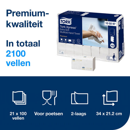 Tork Xpress Multifold Papierhandtücher H2 Premium, 2-lagig, weiss