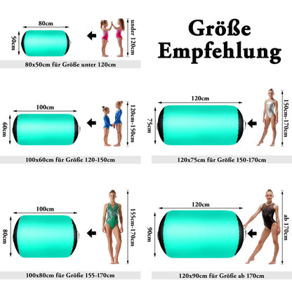 FBSPORT Air Roll Gymnastikrolle, aufblasbar, 100 x 60 cm