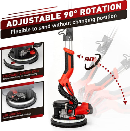 PROFI Wandschleifer Elektroschleifer 850W – LED, Teleskopgriff