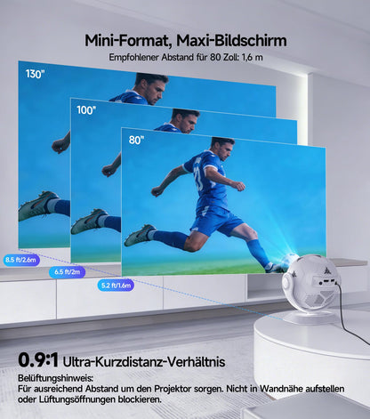 Magcubic HY300F Mini Beamer 4K Support mit Android 14 und WiFi 6