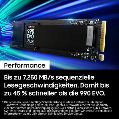 Samsung 990 EVO Plus NVMe M.2 SSD - 1 TB (MZ-V9S1T0BW)