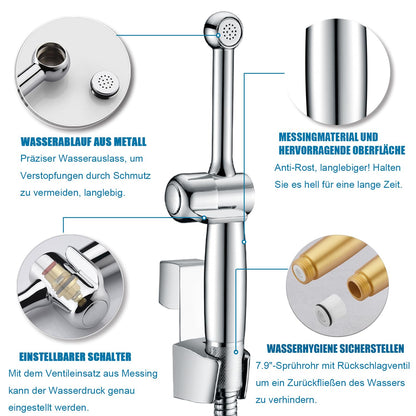 Uvish Bidet Handbrause Aufsatz mit Druckregelung - Chrom