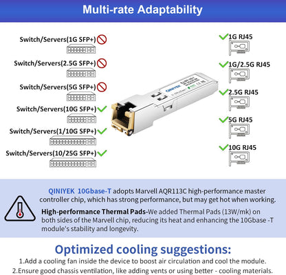 Universell SFP+ auf RJ45 Transceiver - Multi-Gigabit Kupfer 2er-Pack