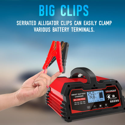 Autobatterie Erhaltungsladegerät 25A 12V/24V Vollautomatisch LiFePO4