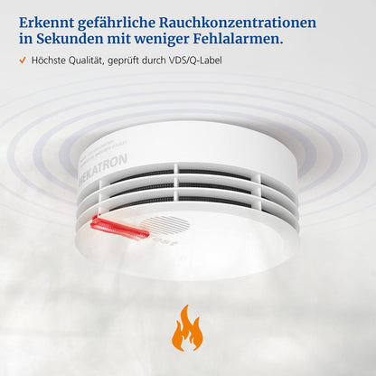 Hekatron Genius Plus Rauchmelder - 6er Pack inkl. Klebepad