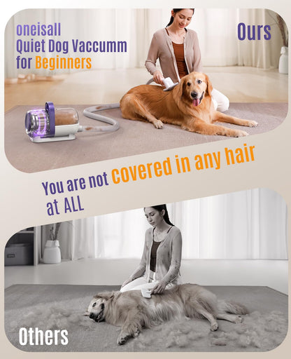 oneisall Hundestaubsauger mit Bürste – 4 Pflegewerkzeuge